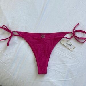 Montce NWT Hibiscus scrunch tie up bikini bottom size M